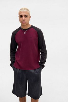 Loom Black Raglan Sleeve Waffle T-Shirt