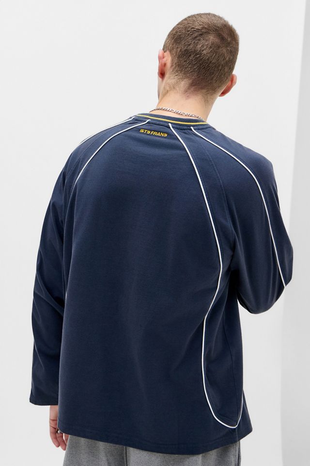 iets frans... Navy Long Sleeve Piped T-Shirt #3