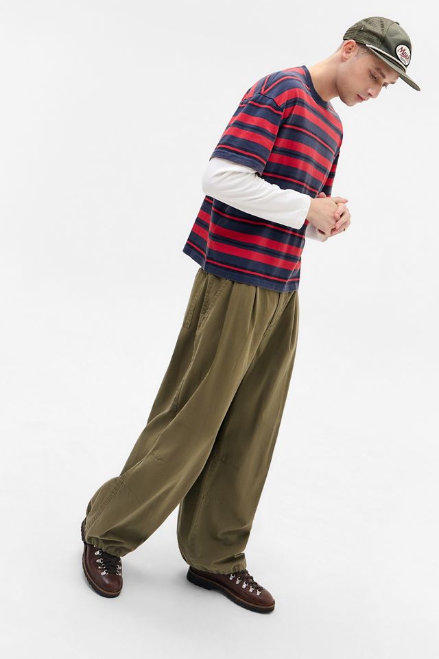 BDG Rot & Marineblau Gestreiftes Doppellagiges Langarm-T-Shirt #2