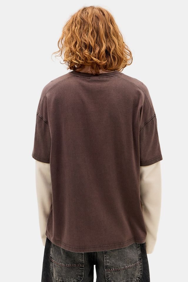 BDG Brown Motorbike Double Layer T-Shirt #3