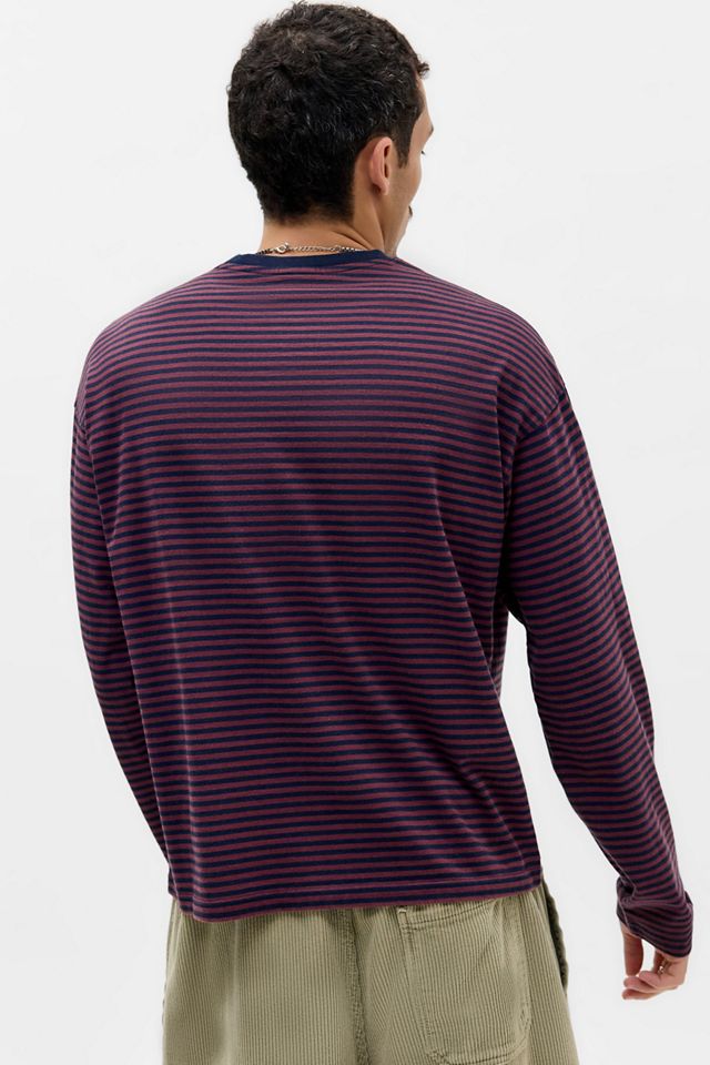BDG Brown & Navy Stripe Long Sleeve T-Shirt #3