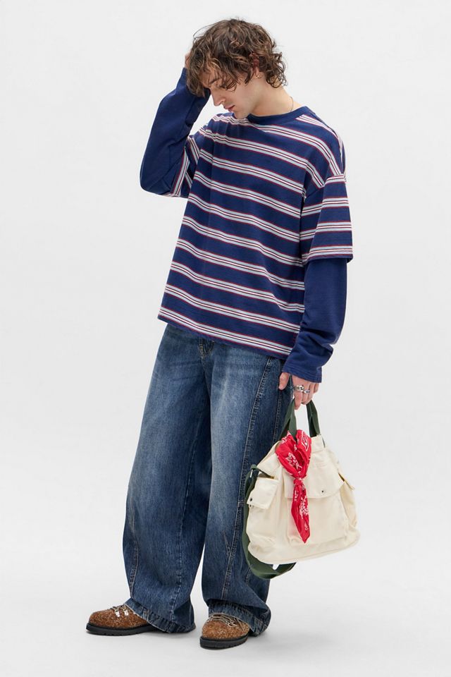 BDG Navy Stripe Double Layer T-Shirt #2