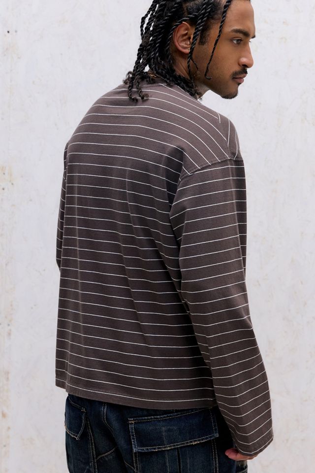 iets frans... T-Shirt a Maniche Lunghe a Righe Marroni #3