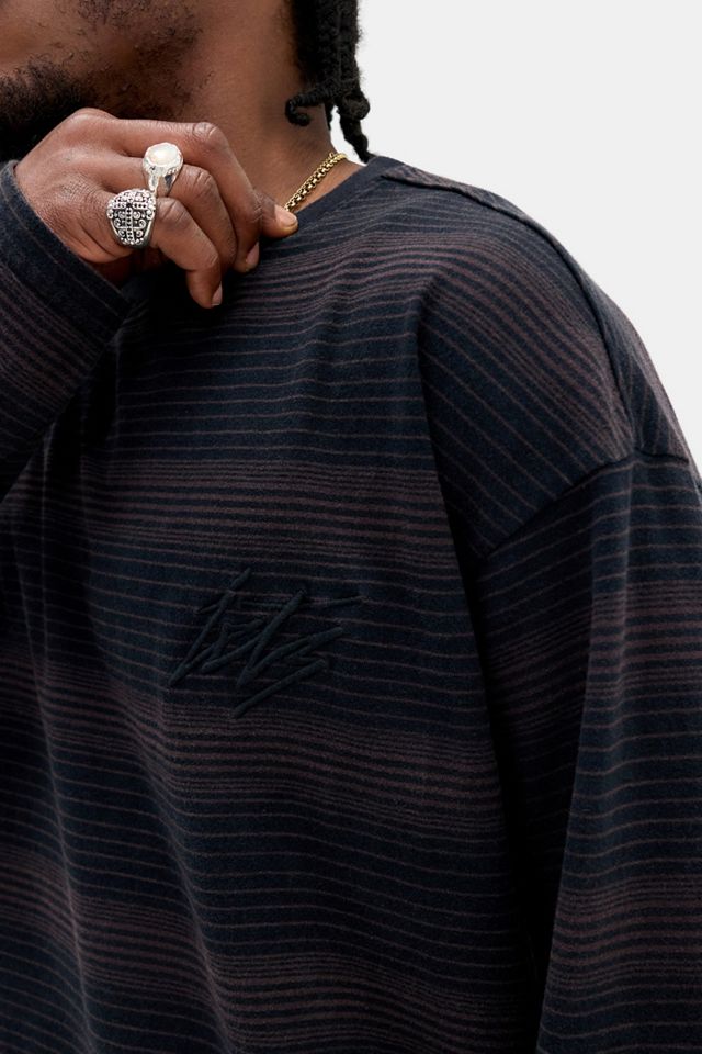 iets frans... Black Shadow Stripe Long Sleeve T-Shirt #2