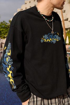 Camiseta Negra con Gráfico de Surf iets frans...