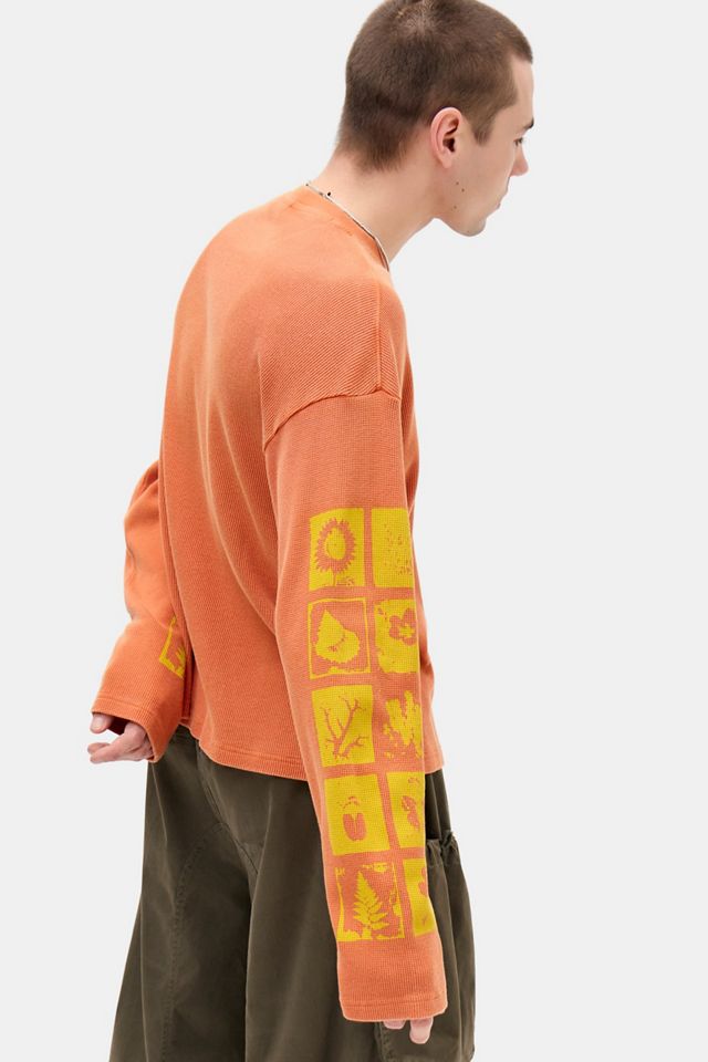 Ayker T-shirt graphique à manches longues Orange gaufré #3