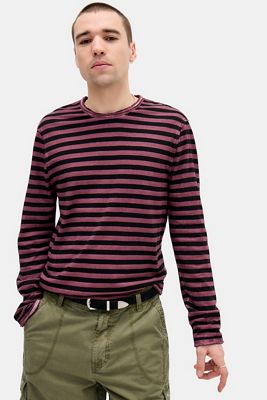 BDG Red Stripe Grunge Long Sleeve T-Shirt