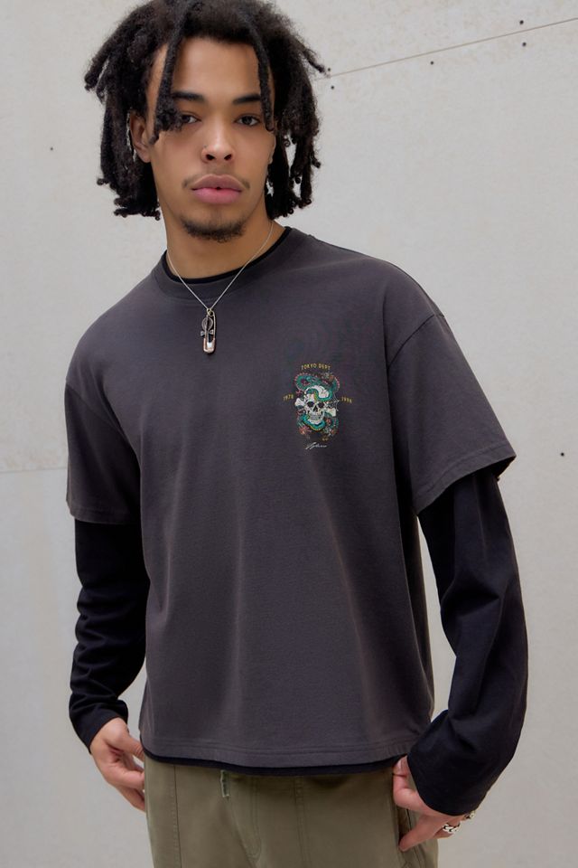 UO Black Toyko Dept Double Layer T-Shirt #3