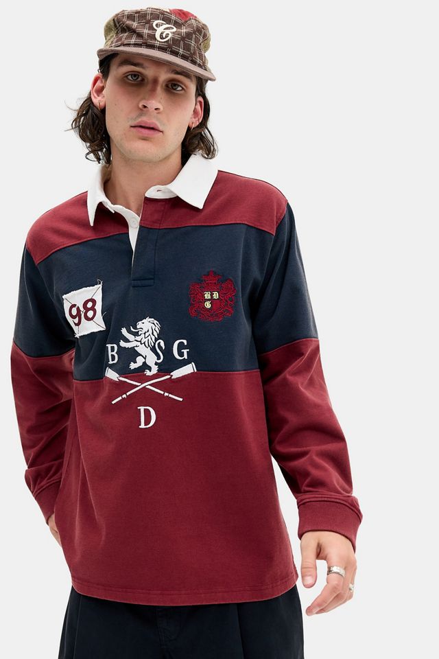 Chemise de rugby Heritage à rayures vin BDG #2