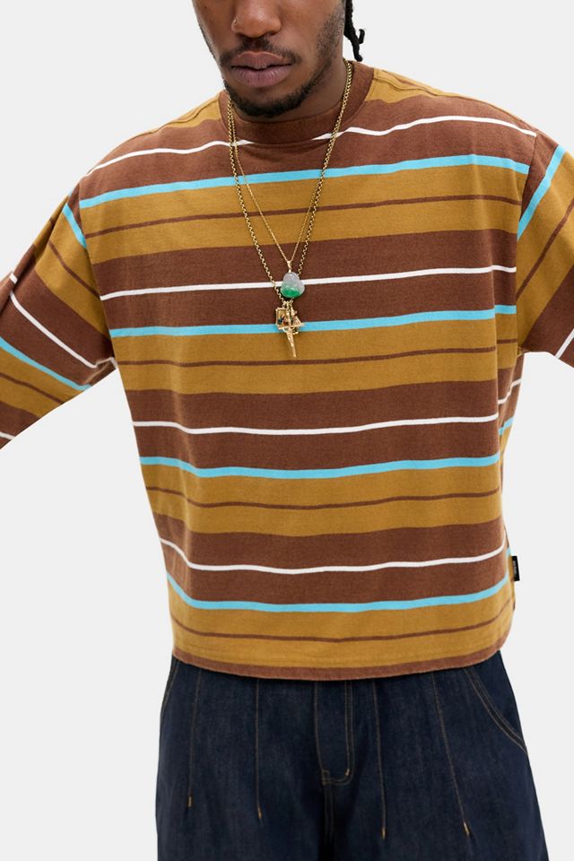 iets frans... Braun & Gold Gestreiftes Langarm-T-Shirt #2