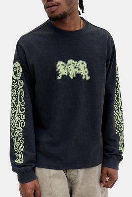T-shirt à manches longues Ayker Noir et Lime Totem