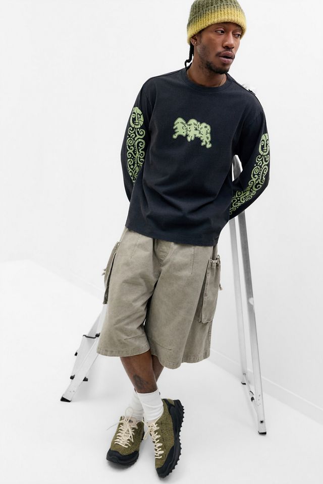Ayker Schwarz & Limette Totem Langarm-T-Shirt #1