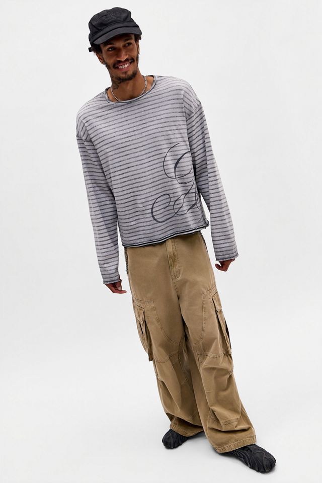 Archivis Charcoal Stripe Long Sleeve Tee #1