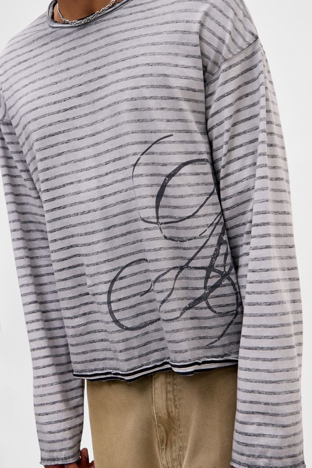 Archivis Charcoal Stripe Long Sleeve Tee #2