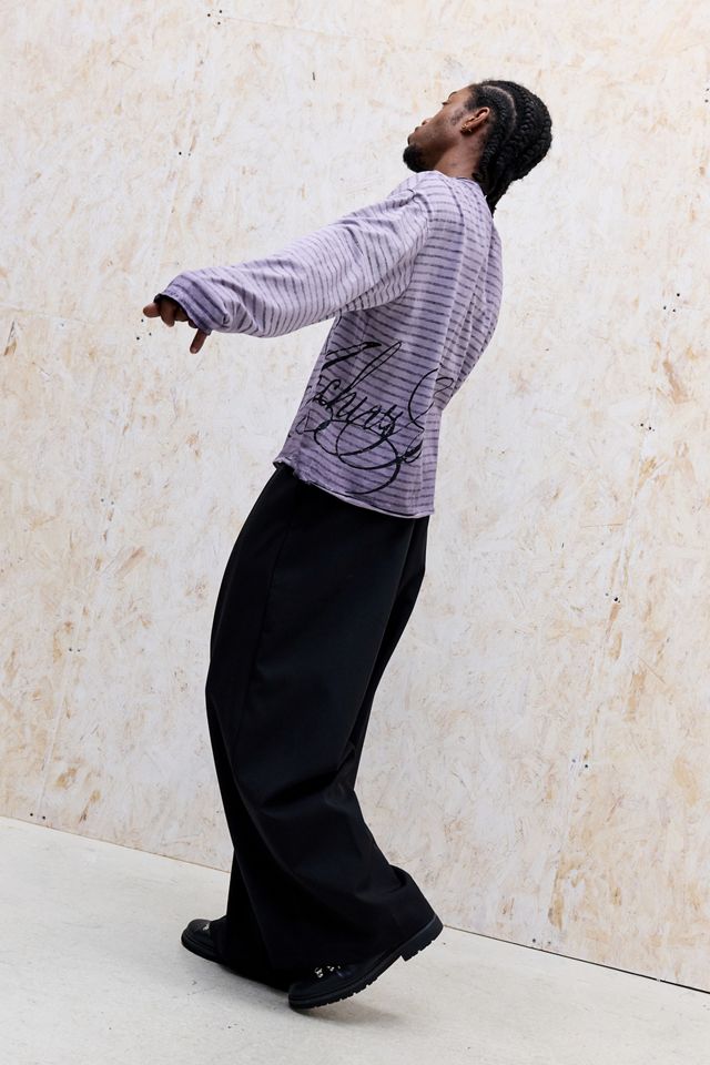 Archivis Purple Stripe Long Sleeve T-Shirt #1