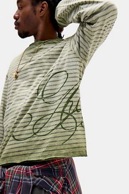Archivis Khaki Stripe Long Sleeve Tee