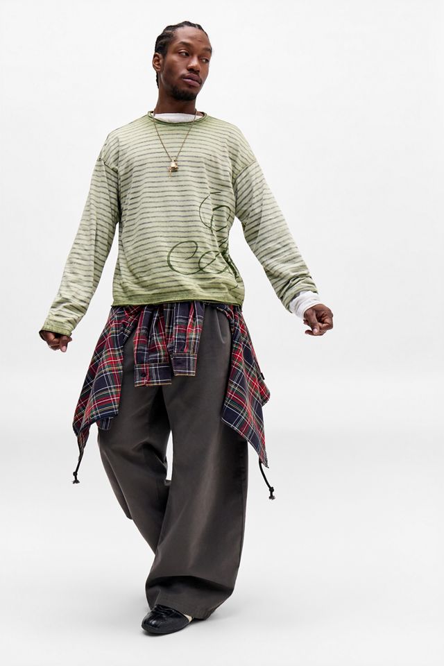 Archivis Khaki Stripe Long Sleeve Tee #1