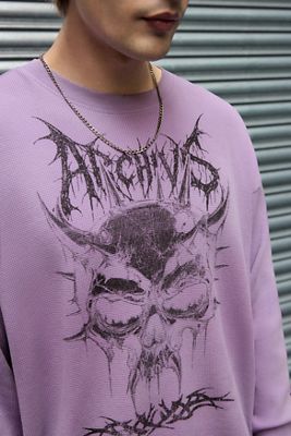 T-shirt graphique à manches longues violet Archivis