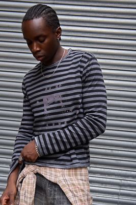 Archivis Monogram Graphic Stripe Long Sleeve Tee