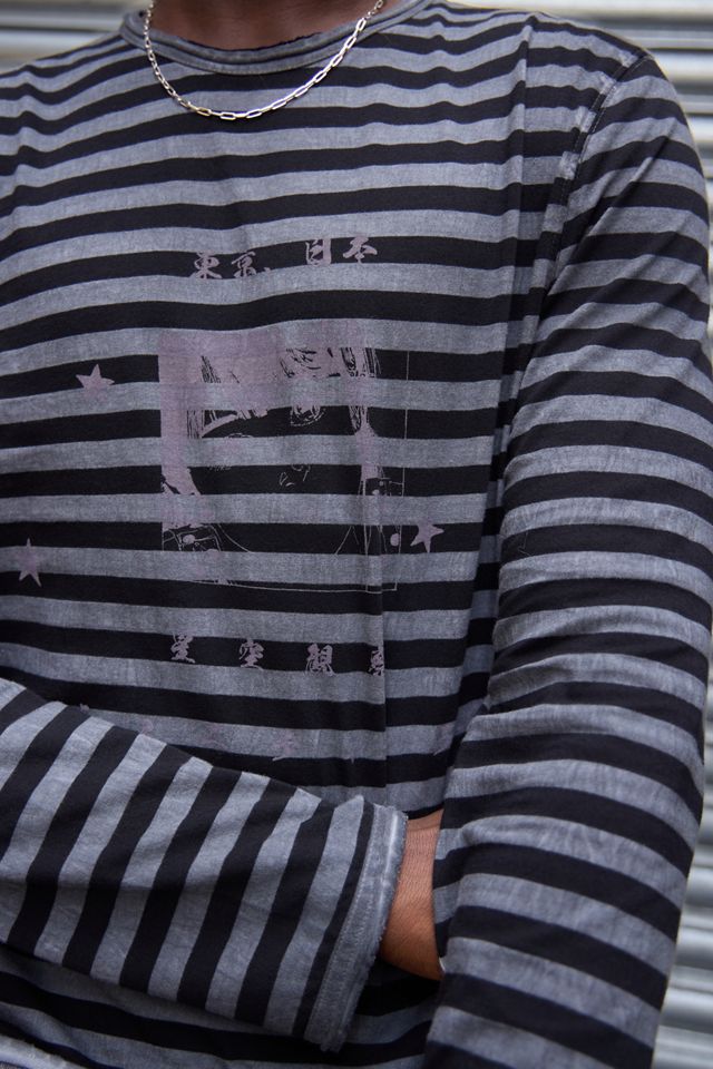 T-shirt à manches longues Archivis à rayures avec graphique monogramme #2