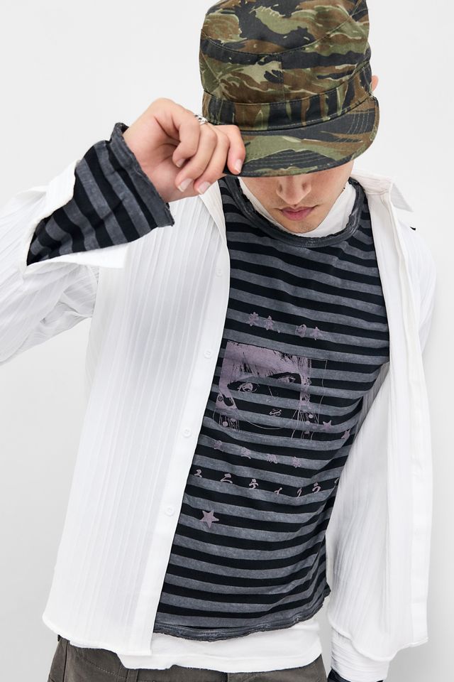 Camiseta de Manga Larga con Gráfico de Monograma a Rayas Archivis #4