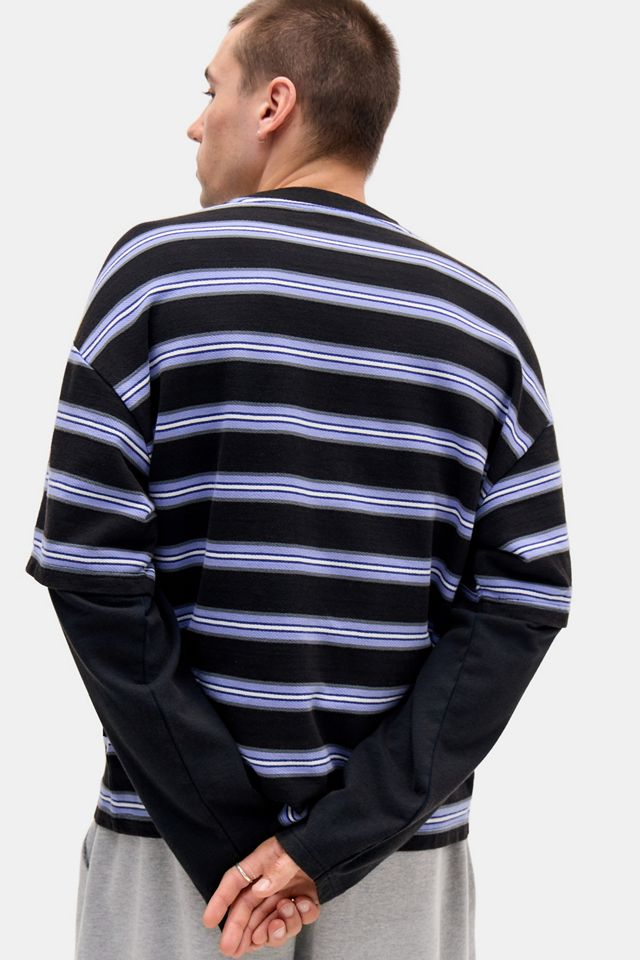 iets frans... Gestreiftes Doppellagiges Langarm-T-Shirt #2