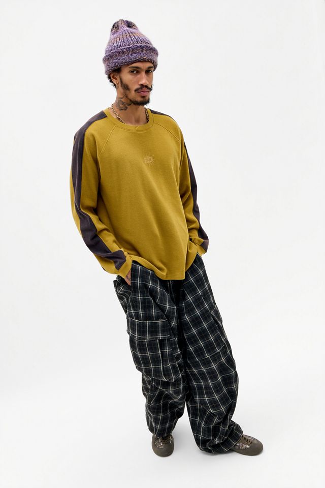 Ayker Yellow Waffle Panel Long Sleeve Tee #1