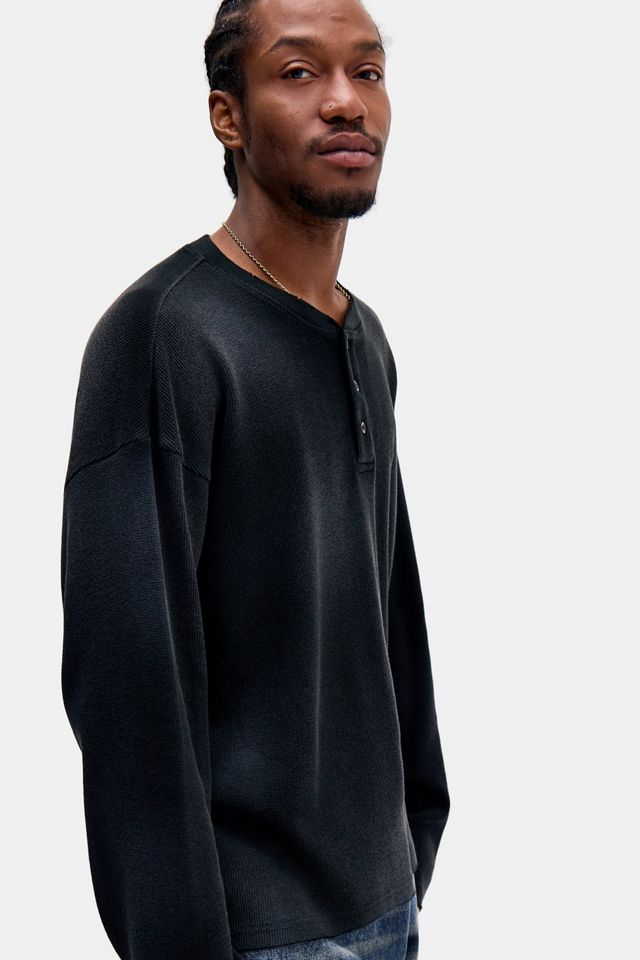 BDG Waffle Long Sleeve Henley Tee #2