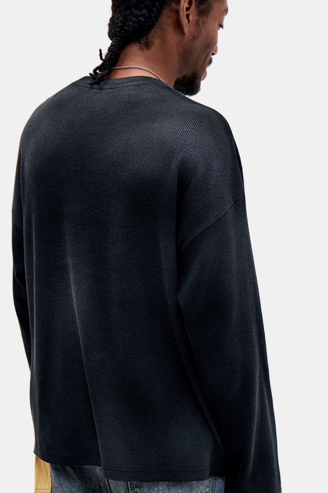 BDG Waffle Long Sleeve Henley Tee #3