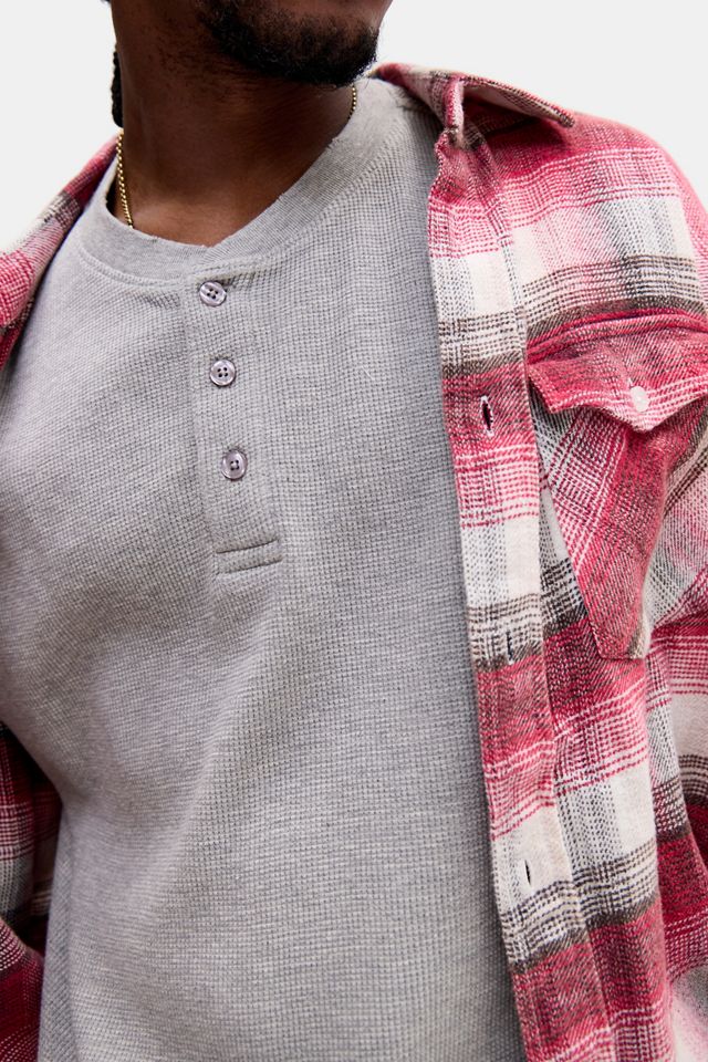 BDG Waffle Long Sleeve Henley Tee #2