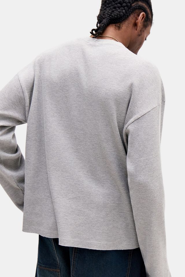 BDG Waffle Long Sleeve Henley Tee #3