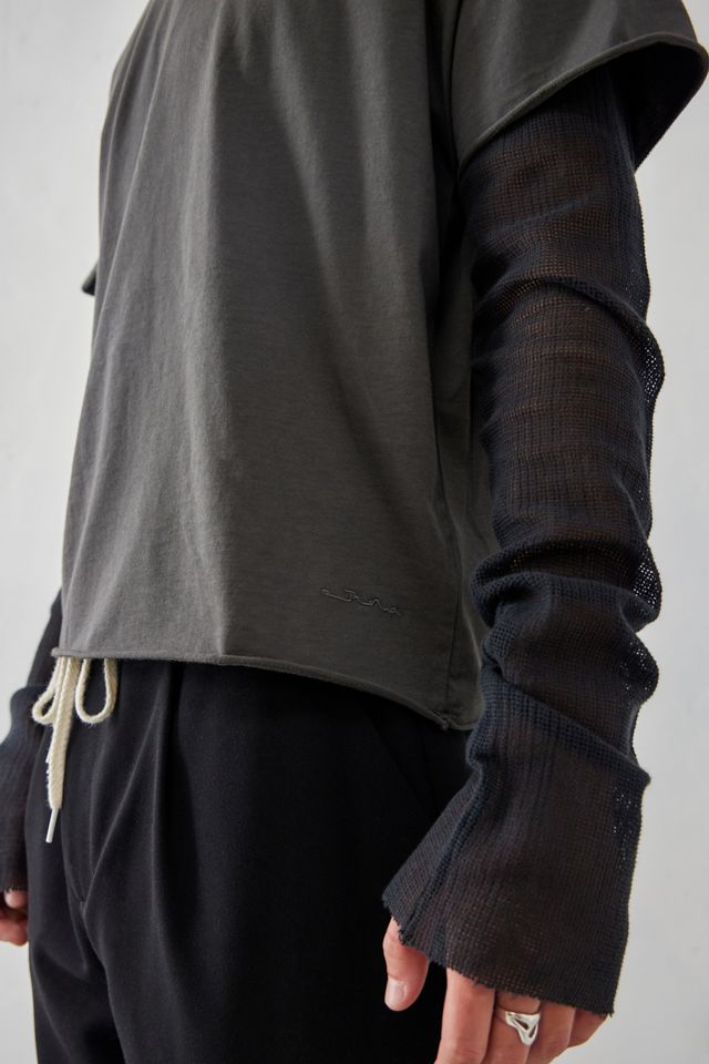 Jaded London Washed Gey Double Layered T-Shirt | Urban