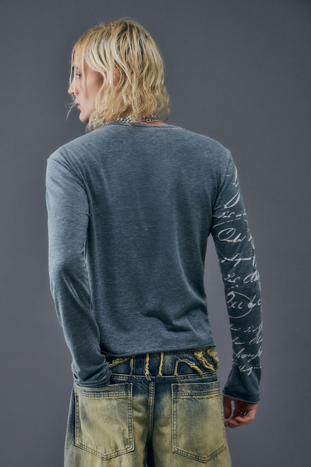 Jaded London Burnout Handwritten T-Shirt | Urban Outfitters UK