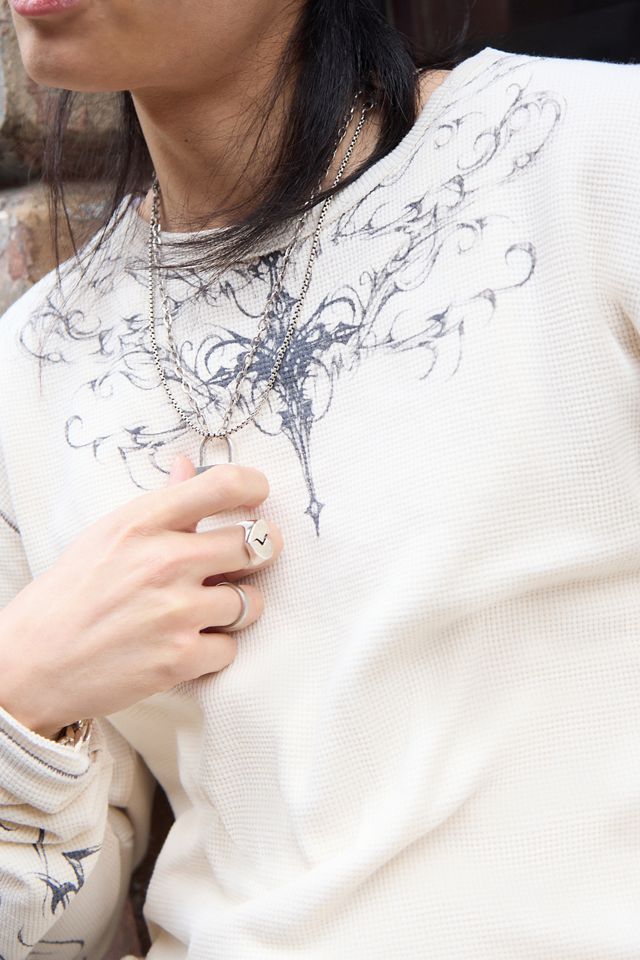 【JADED LONDON】Ines Waffle ロングスリーブ トップス Ines Waffle White Long Sleeve Tee | Jaded London | Clothing