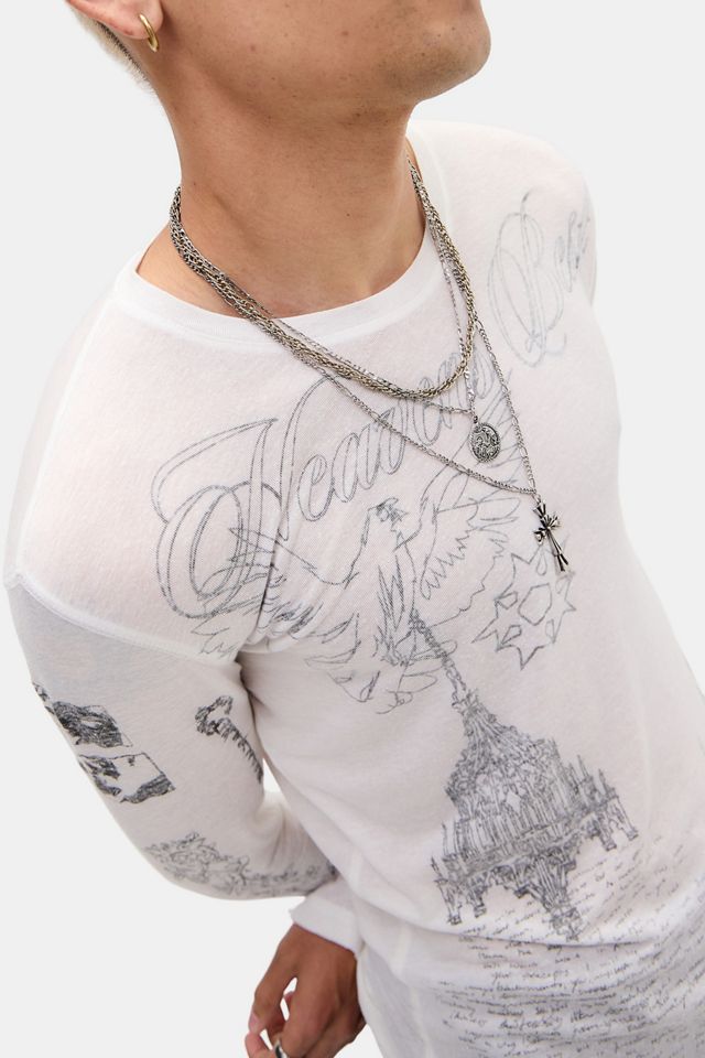 Jaded London White Tattoo Mist Long Sleeve Top #2