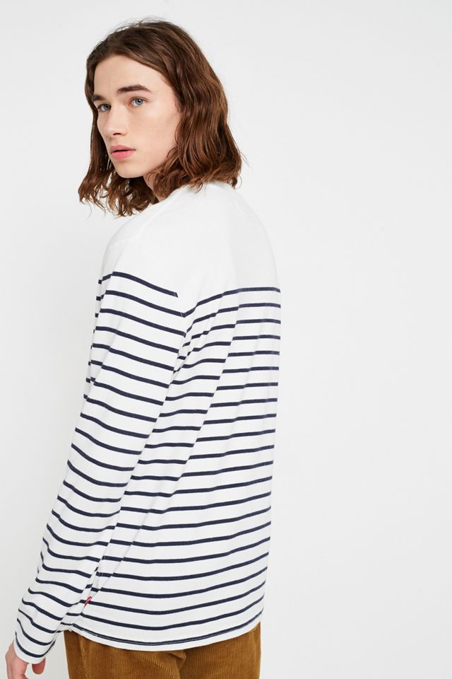 Levi’s Mission White and Navy Long-Sleeve T-Shirt #3