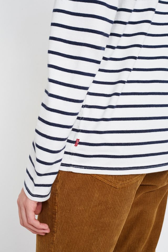 Levi’s Mission White and Navy Long-Sleeve T-Shirt #4