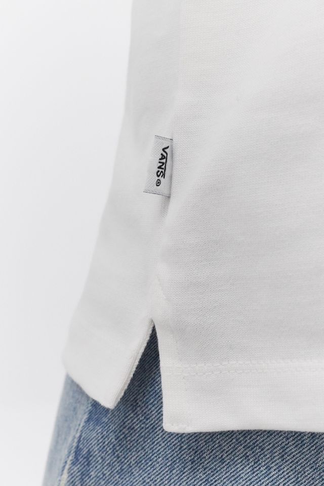 Vans Hewitt Polo bianca a maniche lunghe con zip a quattro zip #3