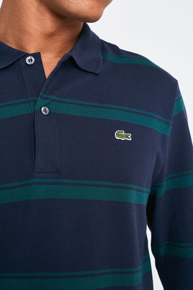 Lacoste SPORT Navy Striped Long-Sleeve Polo Shirt #1