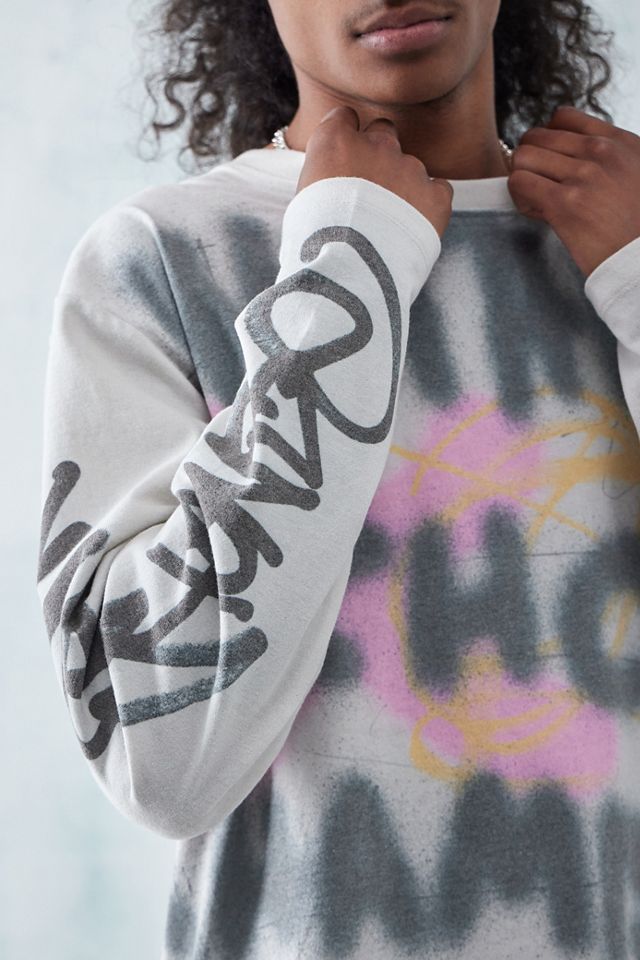 UO Off-White Echo Doodle Long Sleeve T-Shirt  #2