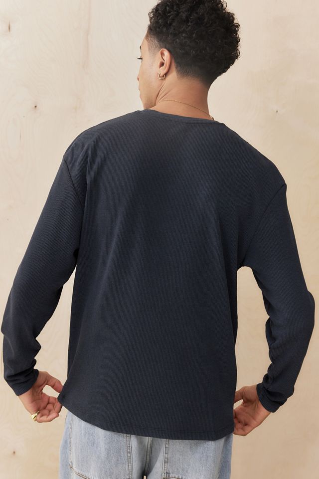 UO Black Auto Service Waffle Long Sleeve T-Shirt #3