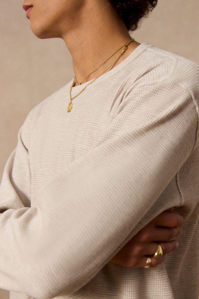 Loom Heather Plain Waffle Crew Neck Top #2