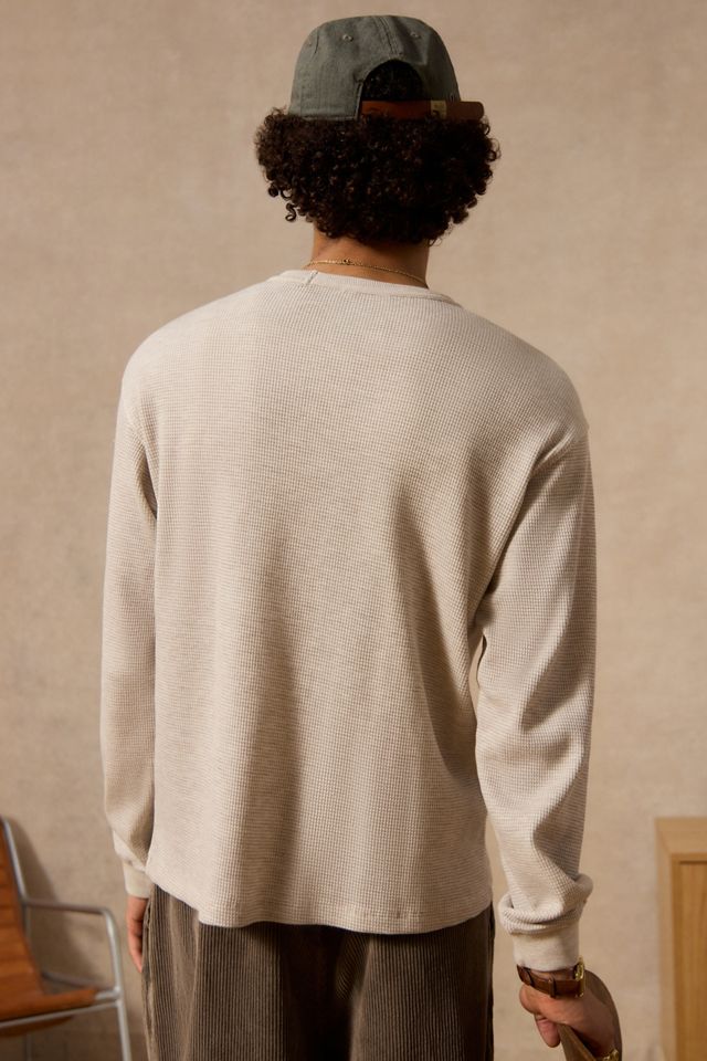 Loom Heather Plain Waffle Crew Neck Top #3