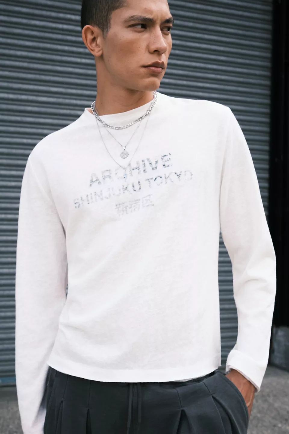 BDG Archive Langarm-Slub-Grafik-T-Shirt