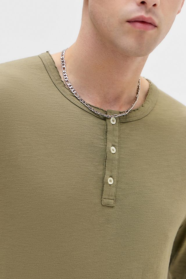 UO Green Henley Long Sleeve T-Shirt #2