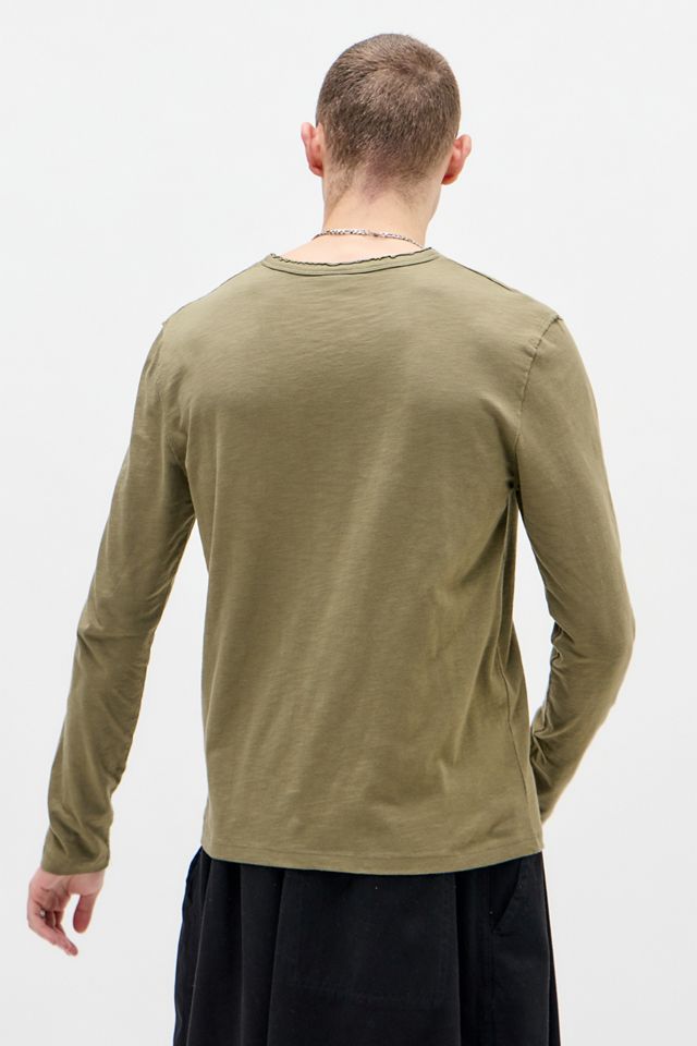 UO Green Henley Long Sleeve T-Shirt #3