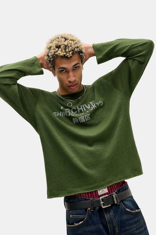UO Archive Tokyo Long Sleeve Slub T-Shirt | Urban Outfitters UK