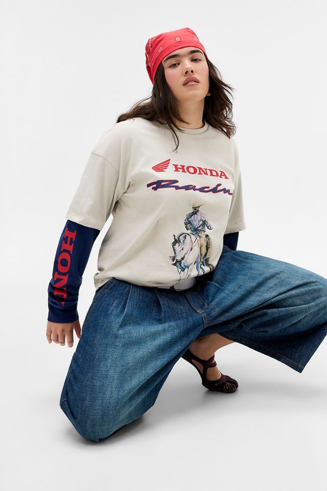 UO Ecru Honda Double Layer T-Shirt #5