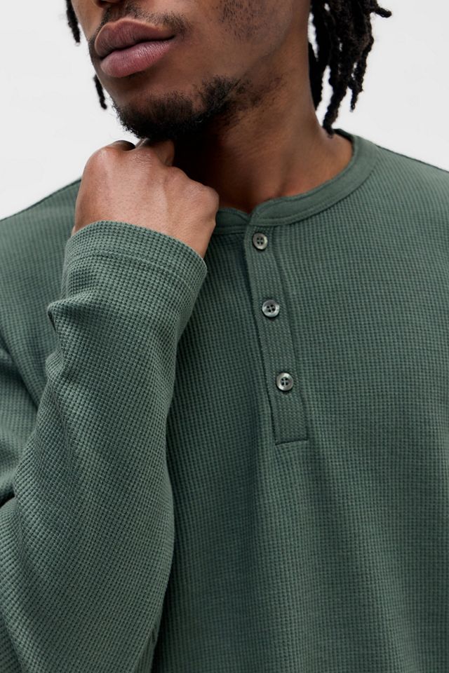 UO Waffle Henley Long Sleeve T-Shirt #2