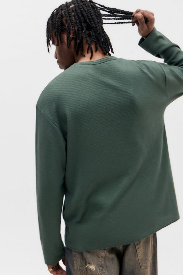 UO Waffle Henley Long Sleeve T-Shirt #3